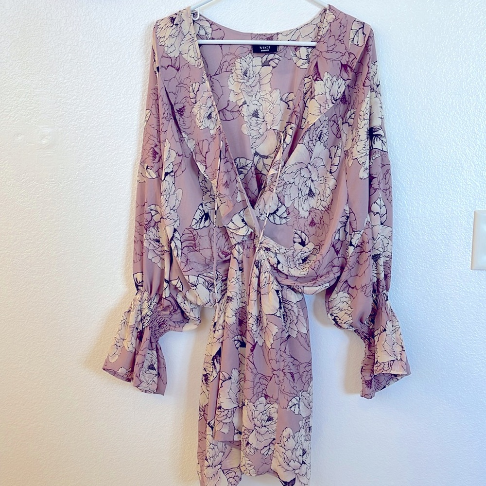 Vici Collection Lavender Floral Print Mini Dress